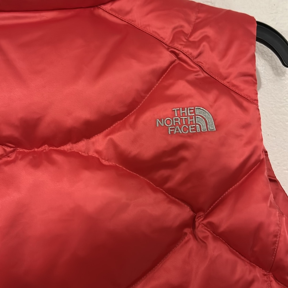 North Face 550 Fill Aconcagua Nuptse Down Quilted Puffer Vest Coral - Picture 8 of 10
